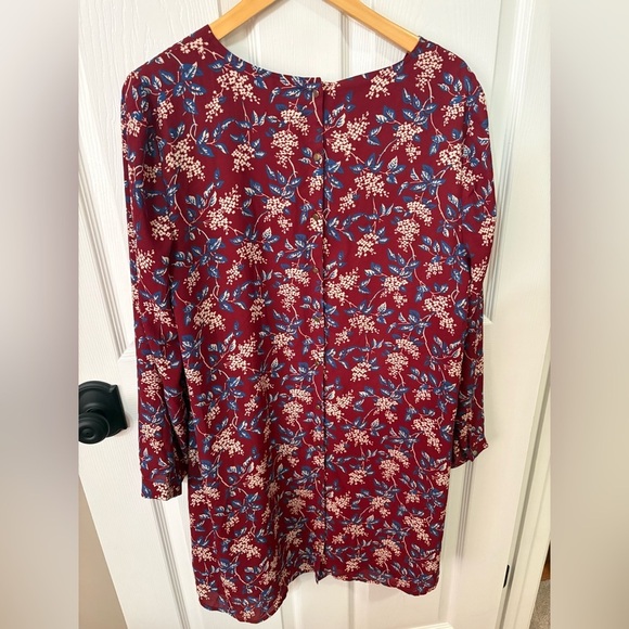 Madewell Women's Floral Button-Back Long Sleeve Dress Size L Multicolor - Picture 4 of 6